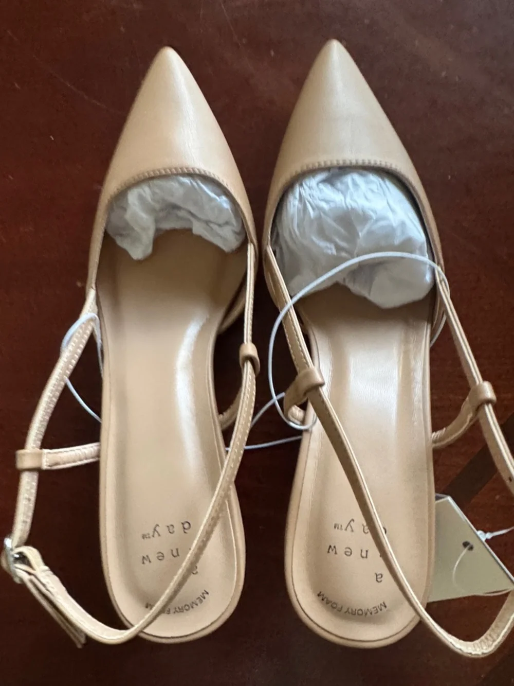 a new day Tan Pointed-Toe Slingback Pumps - Picture 2 of 9